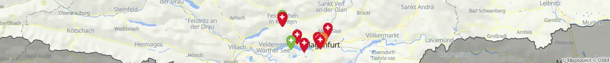 Kartenansicht für Apotheken-Notdienste in der Nähe von Glanegg (Feldkirchen, Kärnten)